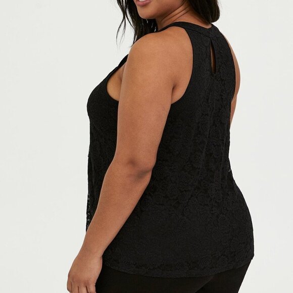 Torrid Black Lace High Neck Goddess Tank 2x - Picture 2 of 10
